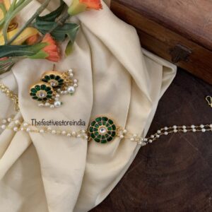 Mini Jadau Green pendant choker set