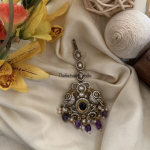 Purple victorian maangtikka