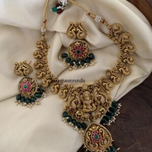 Lakshmi Navilu bridal green drops set