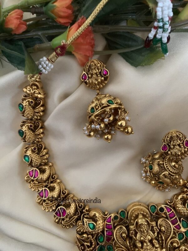 All Gold Lakshmi bridal necklace set