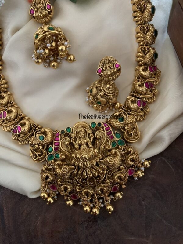 All Gold Lakshmi bridal necklace set