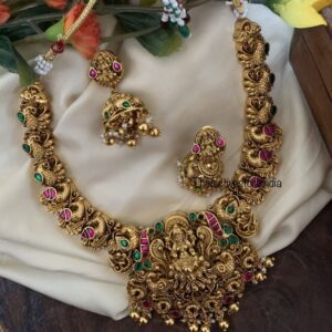 All Gold Lakshmi bridal necklace set