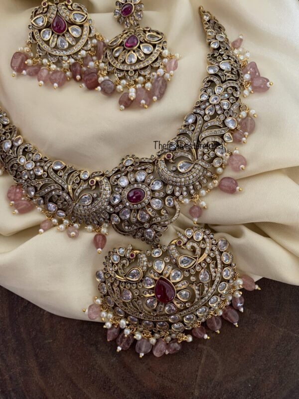 Pastel pink Victorian necklace set