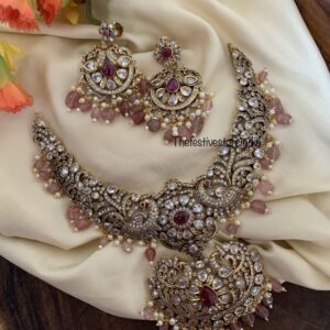 Pastel pink Victorian necklace set