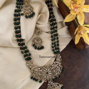 Green beads Victorian haaram set