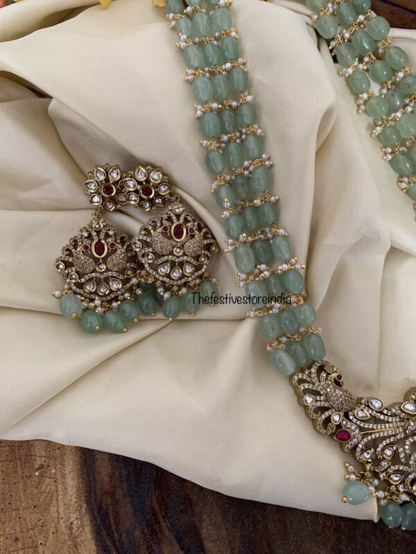 Mint beads Victorian haaram set