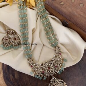 Mint beads Victorian haaram set