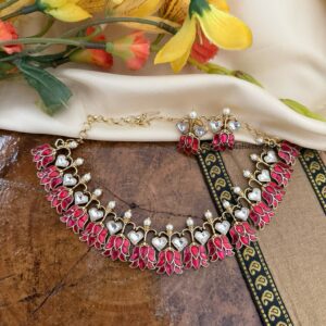 Taamara - Lotus RED Jadau set