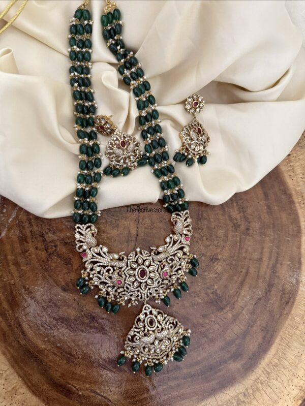 Green beads Victorian haaram set
