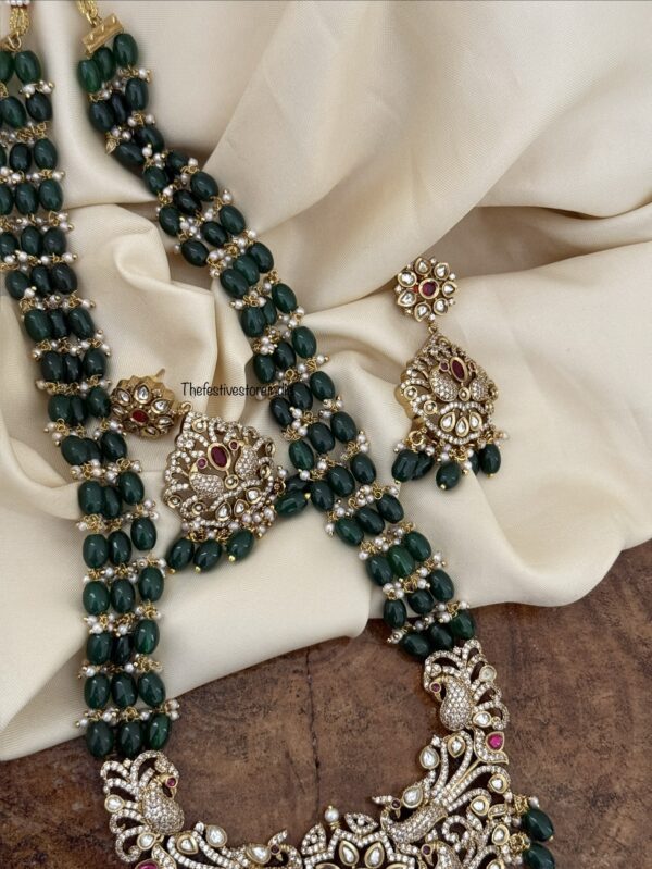 Green beads Victorian haaram set