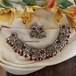 Elephant Kanti Maroon Victorian set