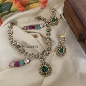 Victorian AD stone changeable necklace set