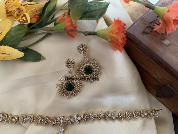 CZ Emerald attigai choker set