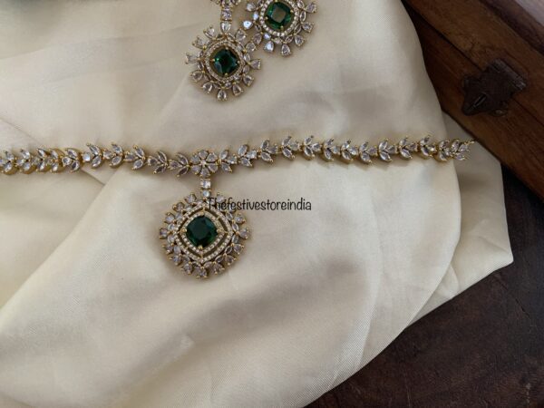 CZ Emerald attigai choker set