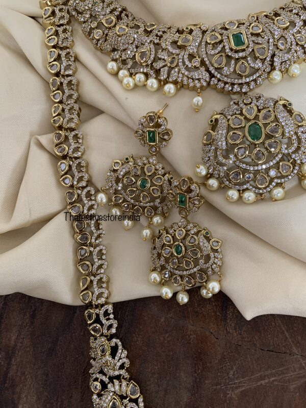 AD Emerald stone Bridal set