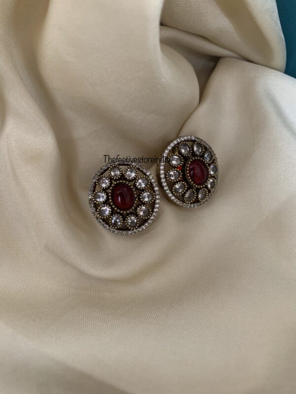 Maroon Victorian studs