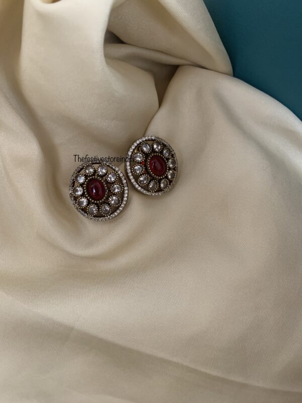 Maroon Victorian studs