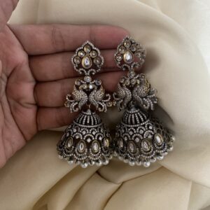 All white Victorian Jhumkas