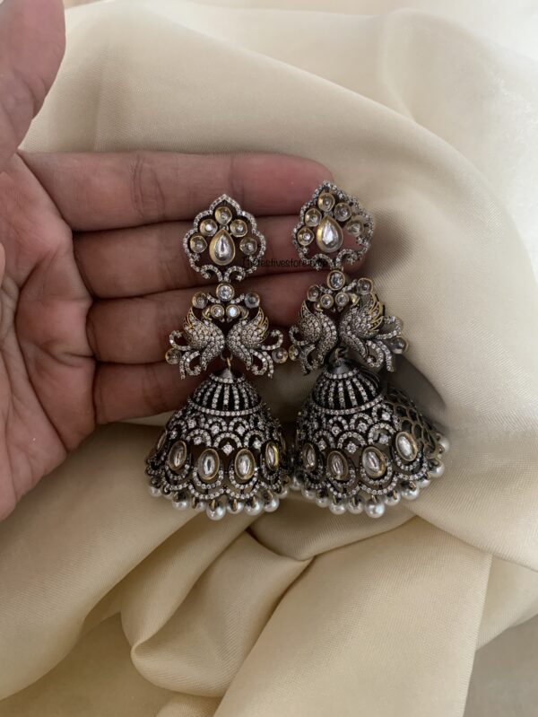 All white Victorian Jhumkas