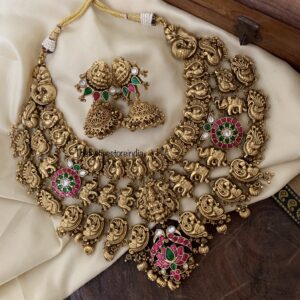 Lakshmi Grand gold beads bridal necklace set