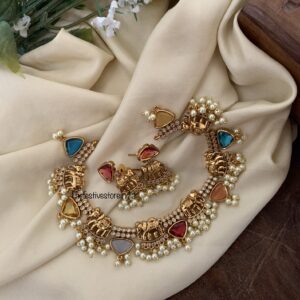 Elephant multi colour necklace set