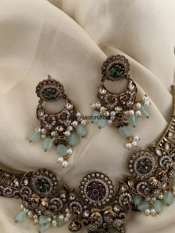 Mint peacock victorian set