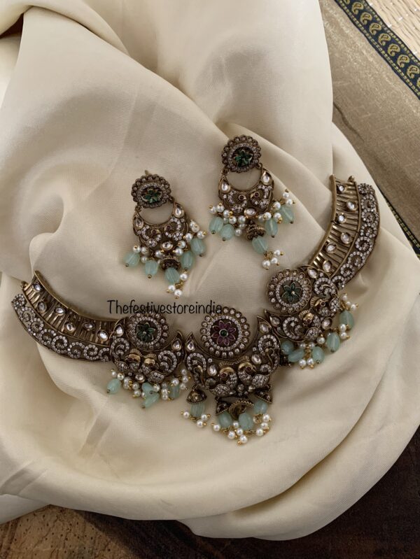 Mint peacock victorian set