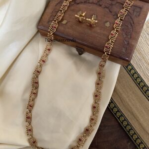Lotus carved haaram set