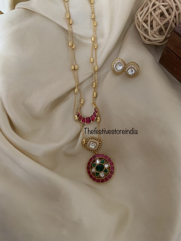 Layered Jadau kundan sun and moon set