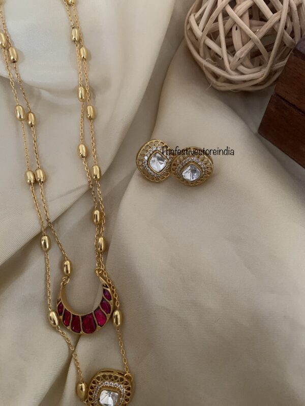 Layered Jadau kundan sun and moon set