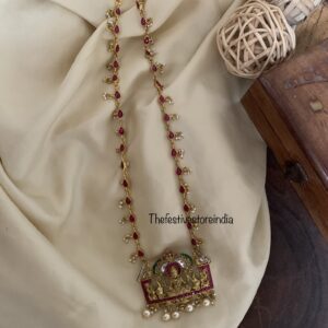 Jadau kundan lakshmi ambaari mid length haaram