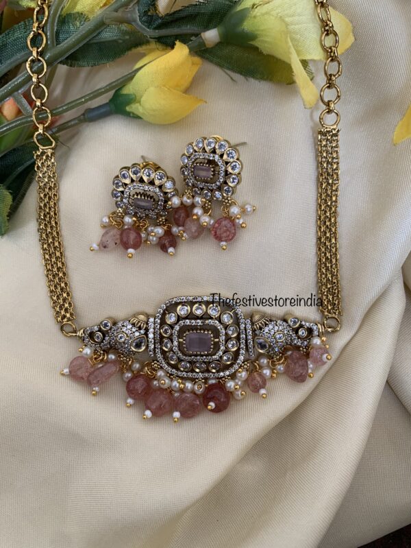 Budgeted pink drops victorian choker set