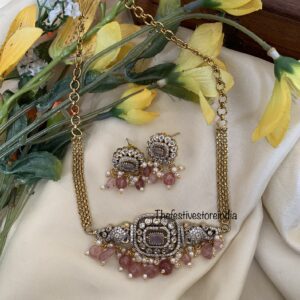 Budgeted pink drops victorian choker set