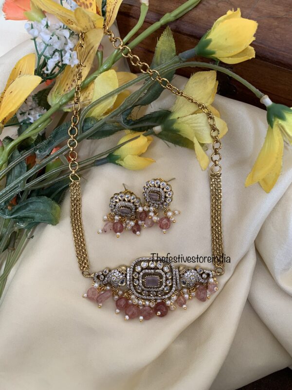 Budgeted pink drops victorian choker set
