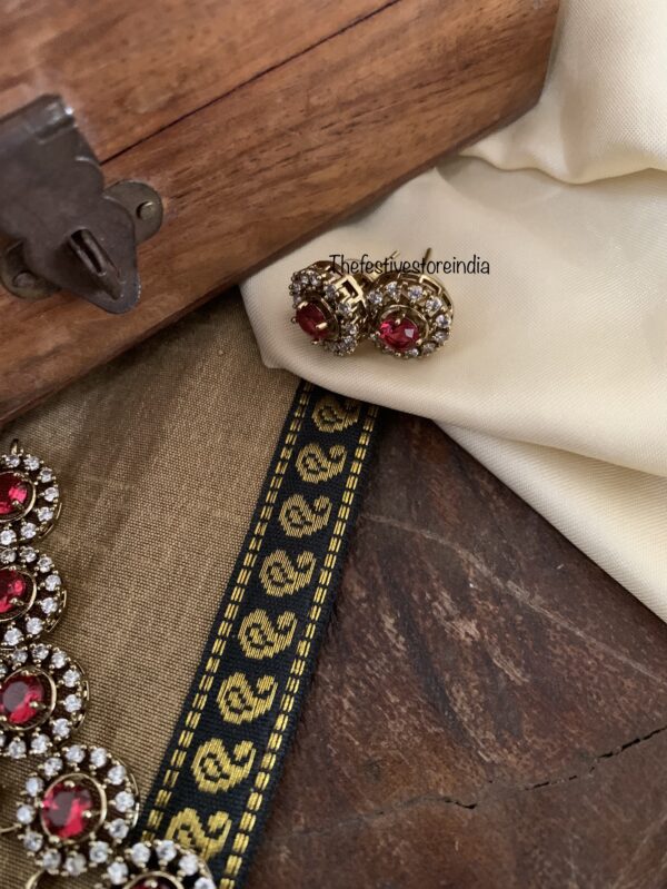Budgeted Victorian Ruby drops necklace set