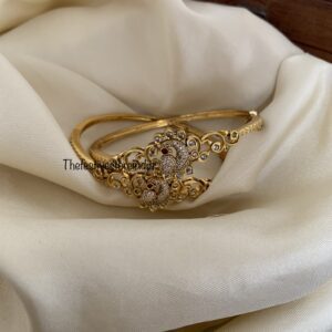 Set of 2 Openable free size peacock AD bangles
