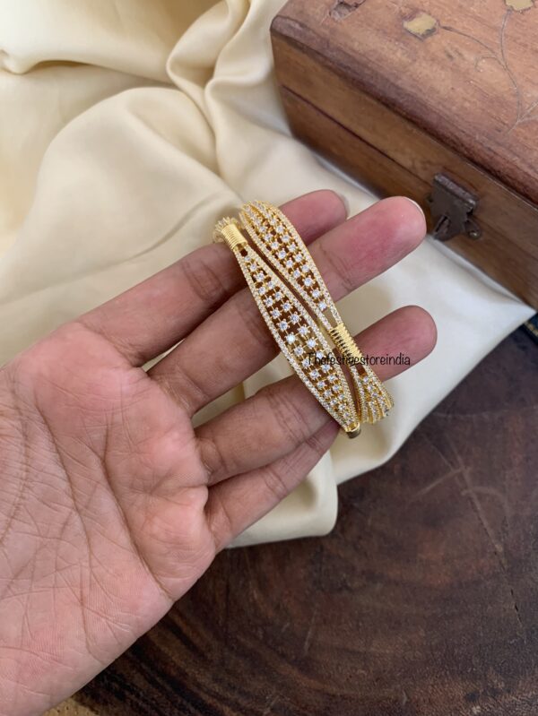 Designer gold polish AD bangles