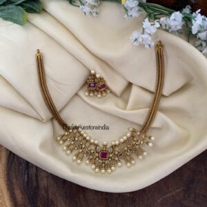 Contemporary matte ruby choker set