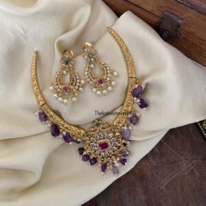 Purple beads hasli / kanti set