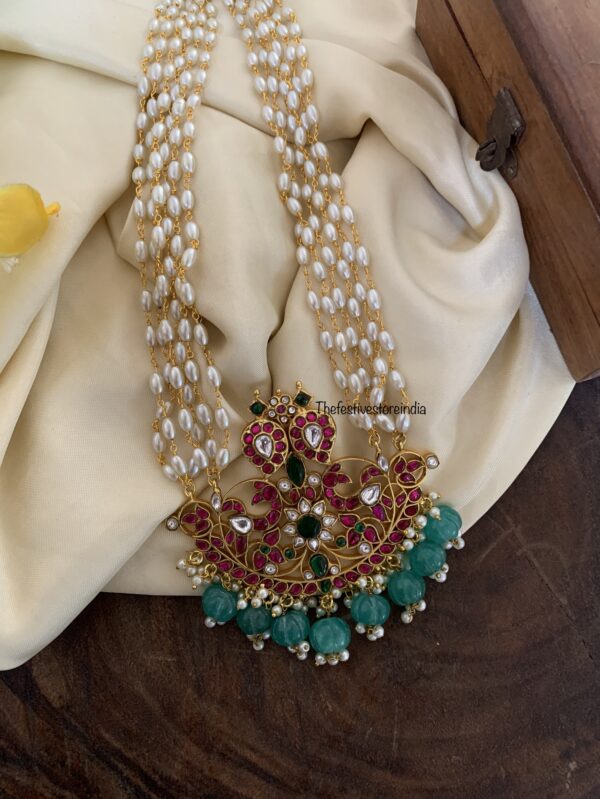 Rice pearls jadau haaram - 42cms