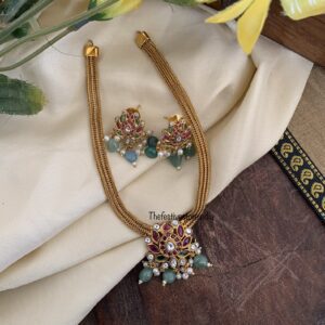 Pastel green drops lotus attigai set