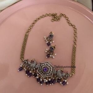 Simplistic Purple Victorian choker set