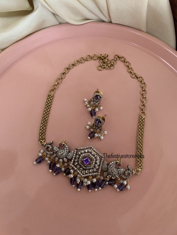 Simplistic Purple Victorian choker set