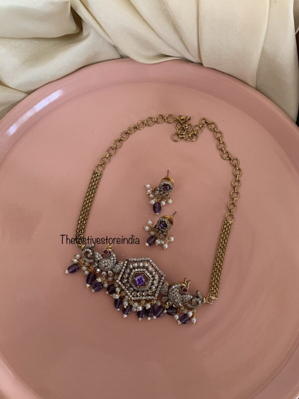 Simplistic Purple Victorian choker set
