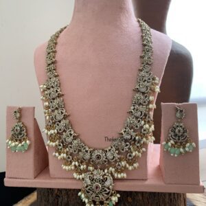 Rice pearls and mint drops Victorian haaram set