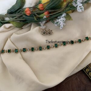 Minimalist Emerald CZ floral set (kids friendly)