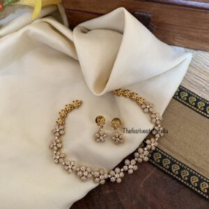 Floral white diamonds