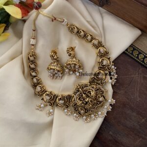Lakshmi nakshi pearls necklace set