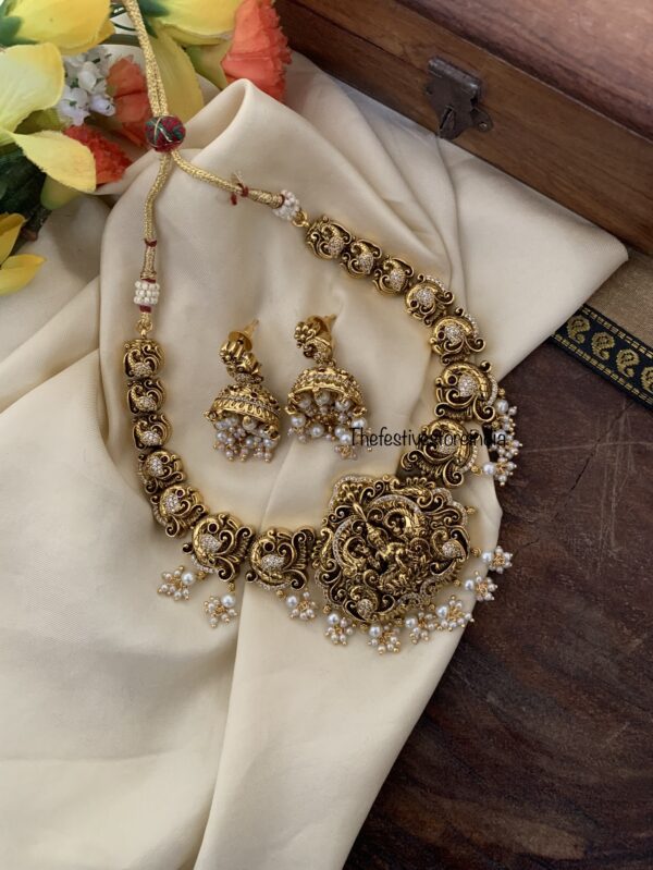 Lakshmi nakshi pearls necklace set