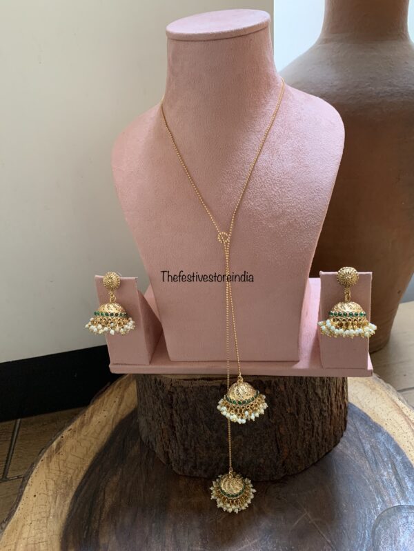 Contemporary budgeted chain jhumka set